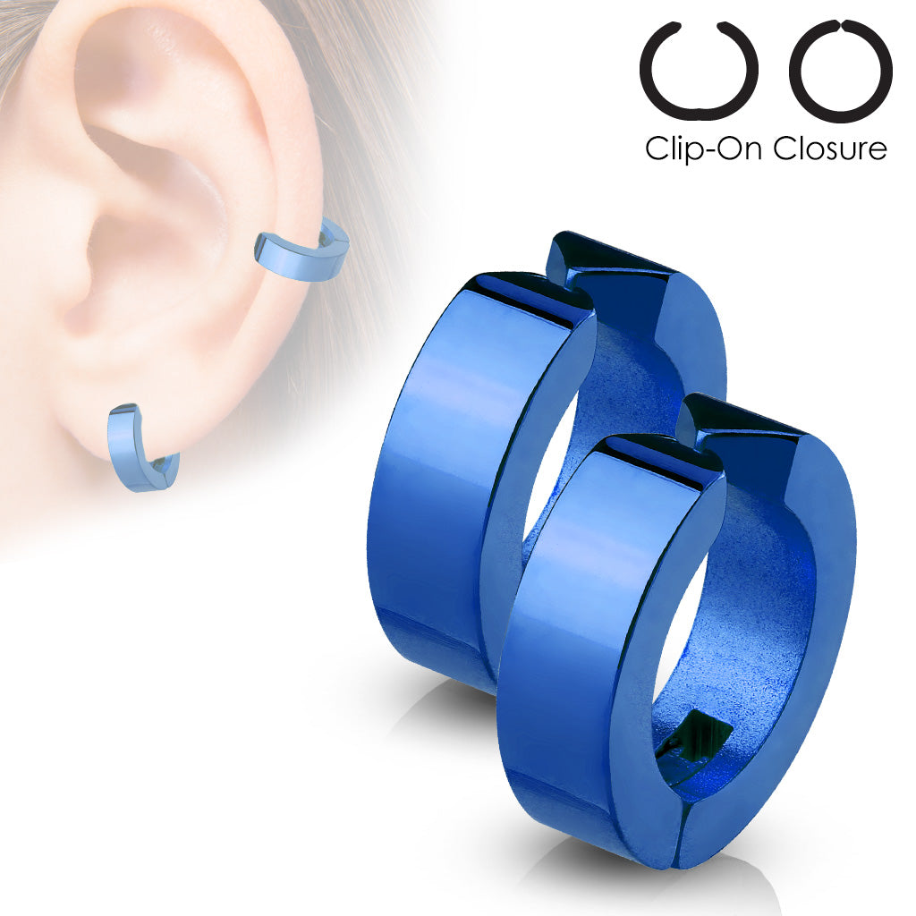 MJ-SFE-13531 Hoops Pair of 316L Surgical Stainless Steel Non-Piercing Ear Cuff Clip On Earrings